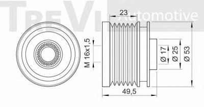 TREVI AUTOMOTIVE ap1166 -  Механизм свободного хода генератора